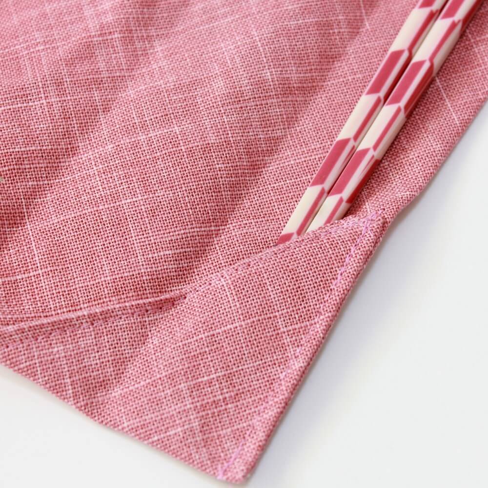 close up chopsticks in case notch flap