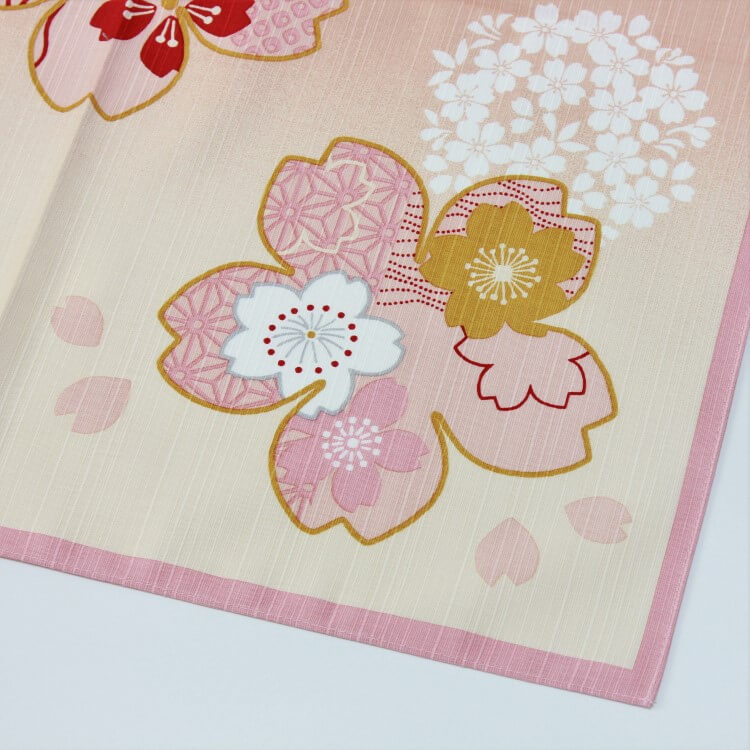 close up of corner of miyabi sakura furoshiki