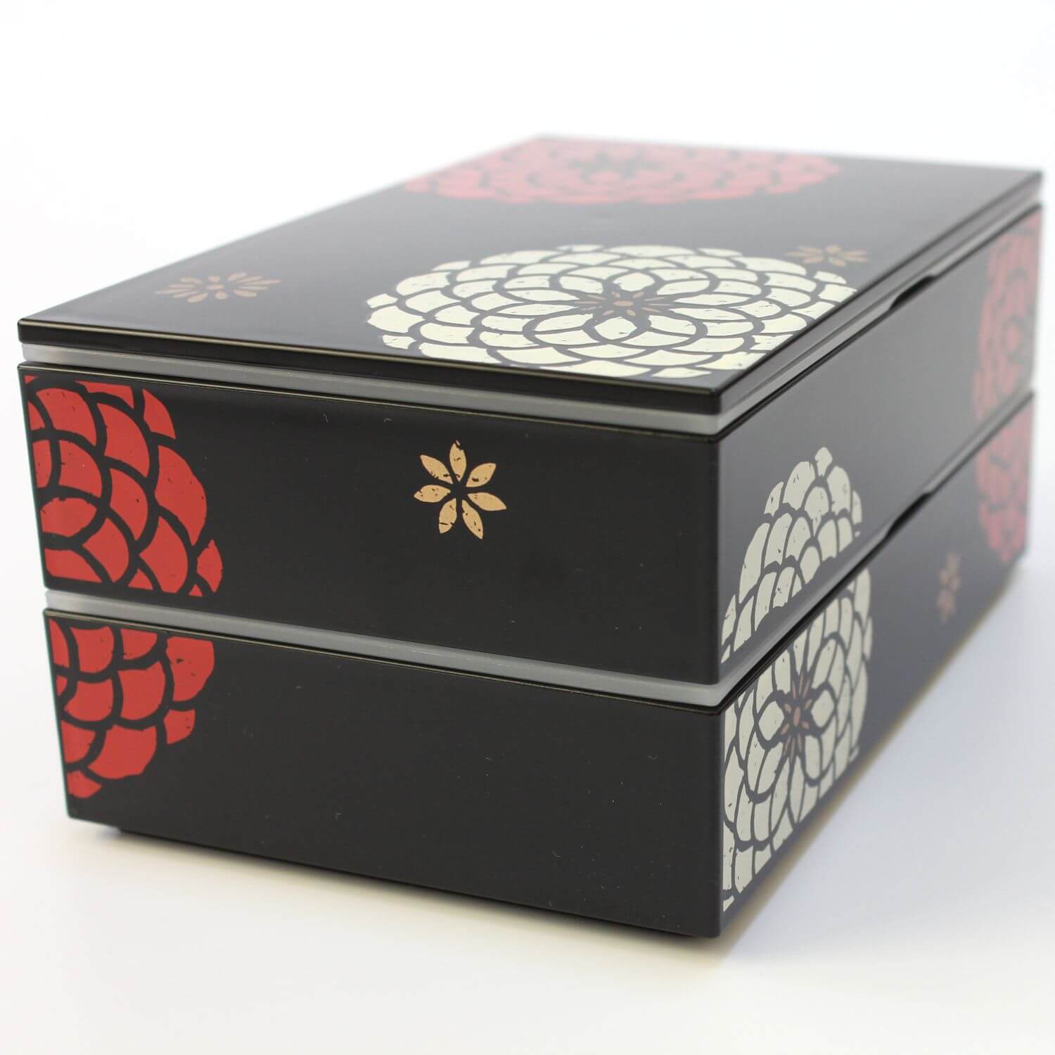 Momoka Rectangle Black 2 Tier Bento Box