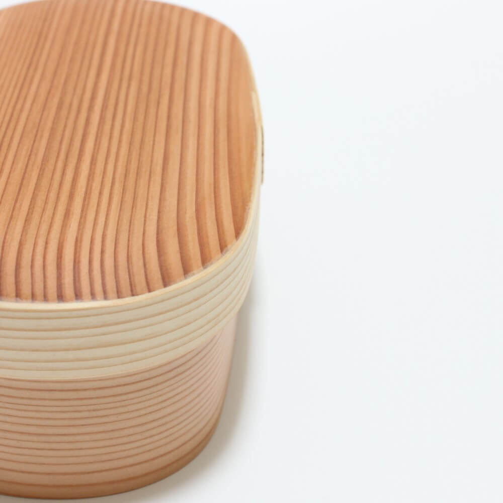 close up of frontal view kabusefuta magewappa bento box