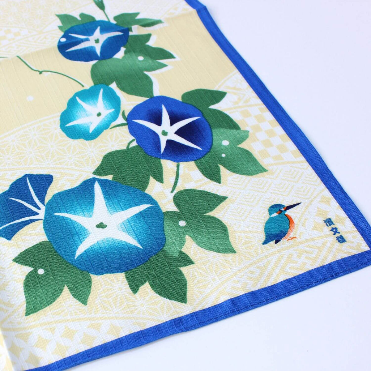 Hamamonyo Kingfishers And Morning Glory Furoshiki Wrapping Cloth 50cm