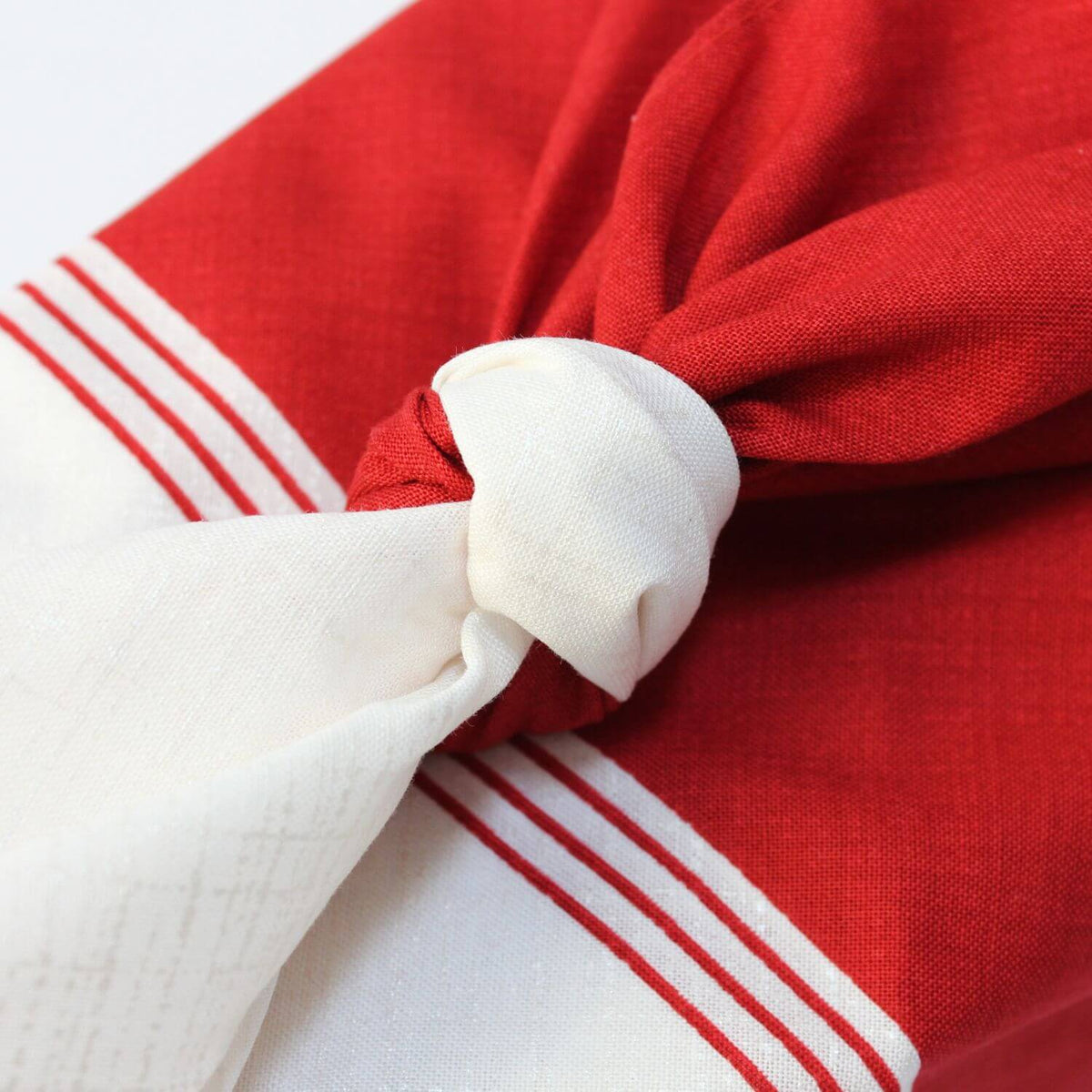 Hare Tsutsumi Katamigawari Red and White Furoshiki Wrapping Cloth 70cm