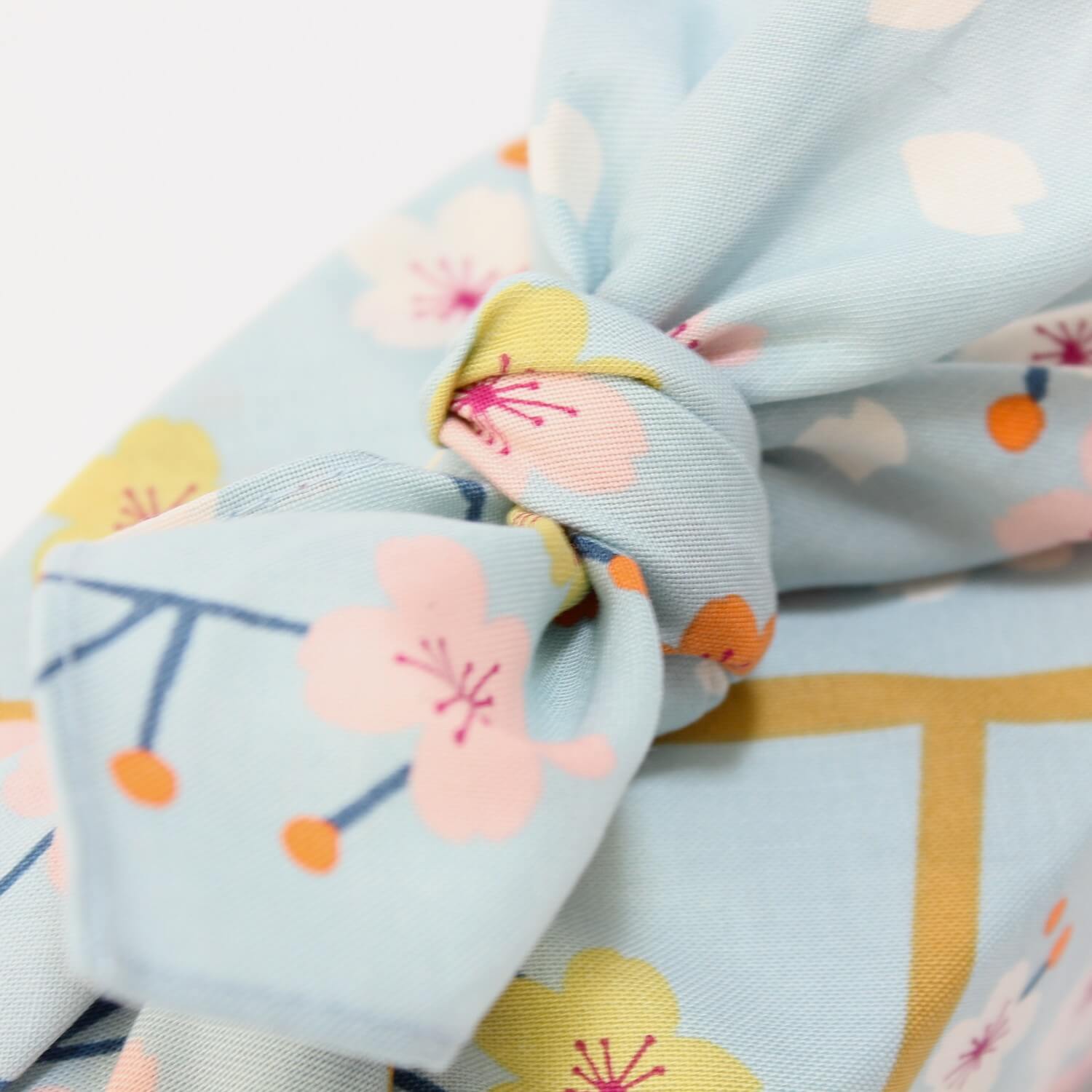 Hime Musubi Adeline Klam Sakura Furoshiki Wrapping Cloth 50cm | Green, Blue Grey