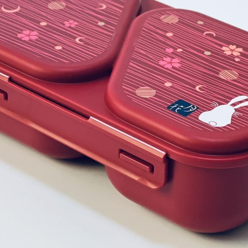 Rabbit, moon and sakura flowers onigiri bento case & mould