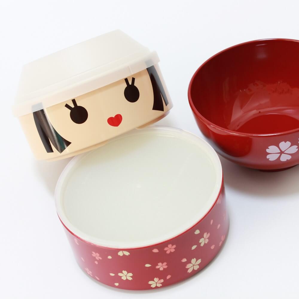 close up layers kokeshi hanako bento box
