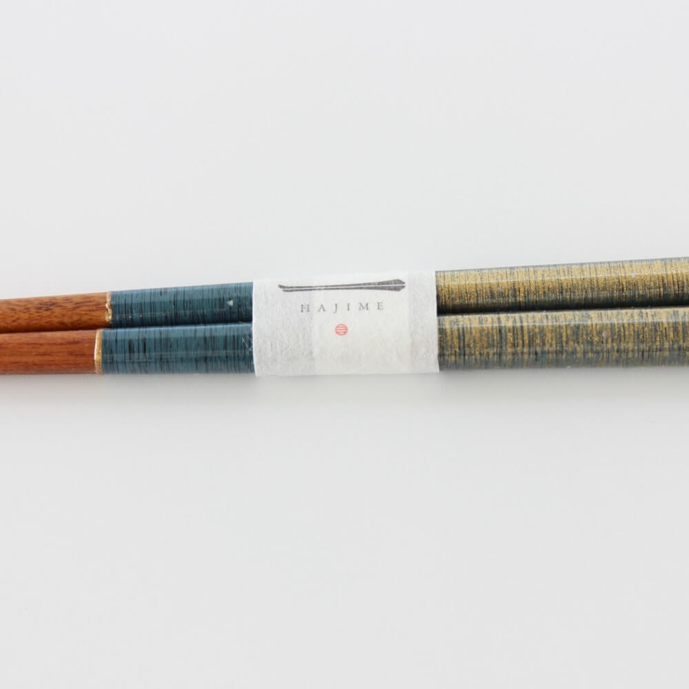 close up middle section mutsuki blue chopsticks