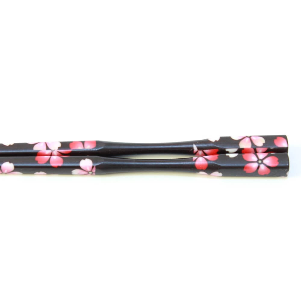 close up neck sakura black chopsticks