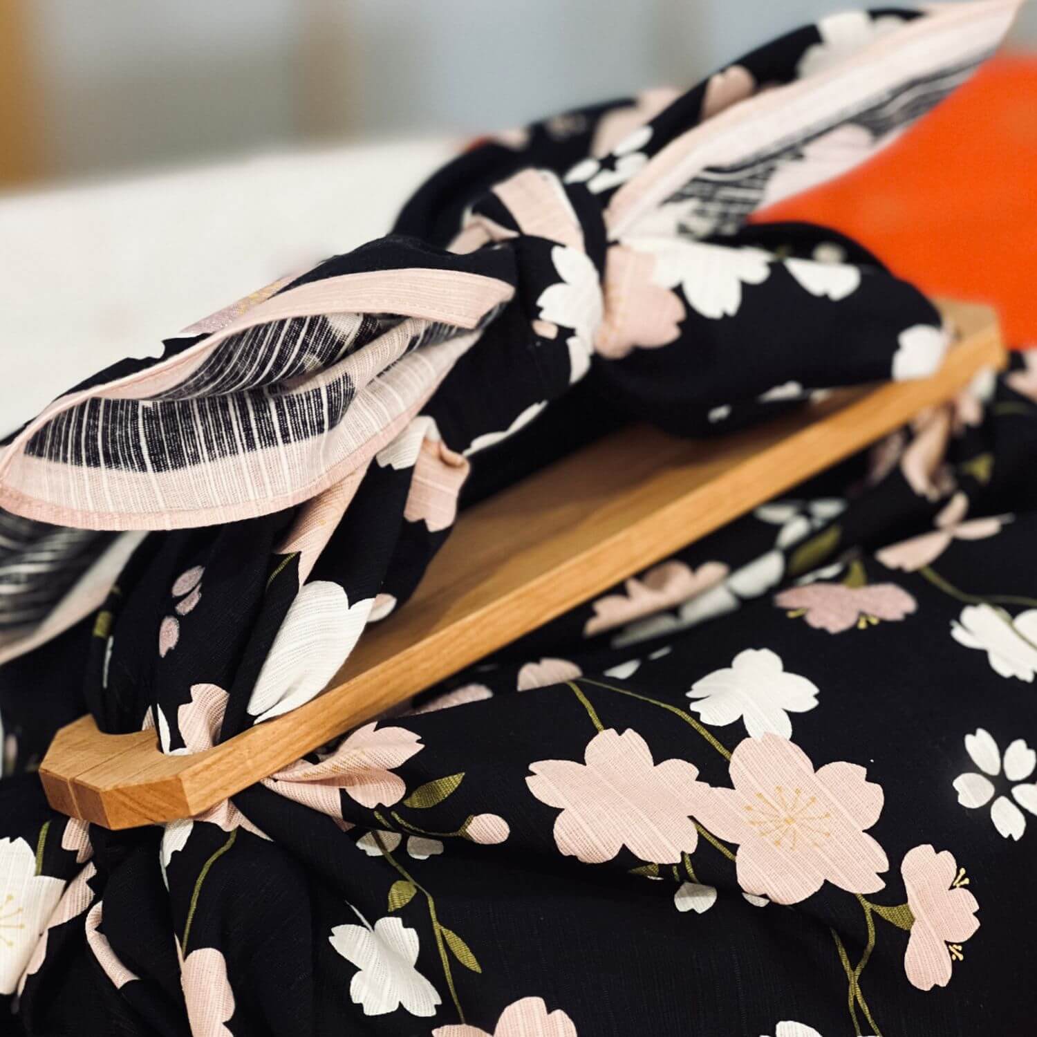 close up patchin handles furoshiki bag