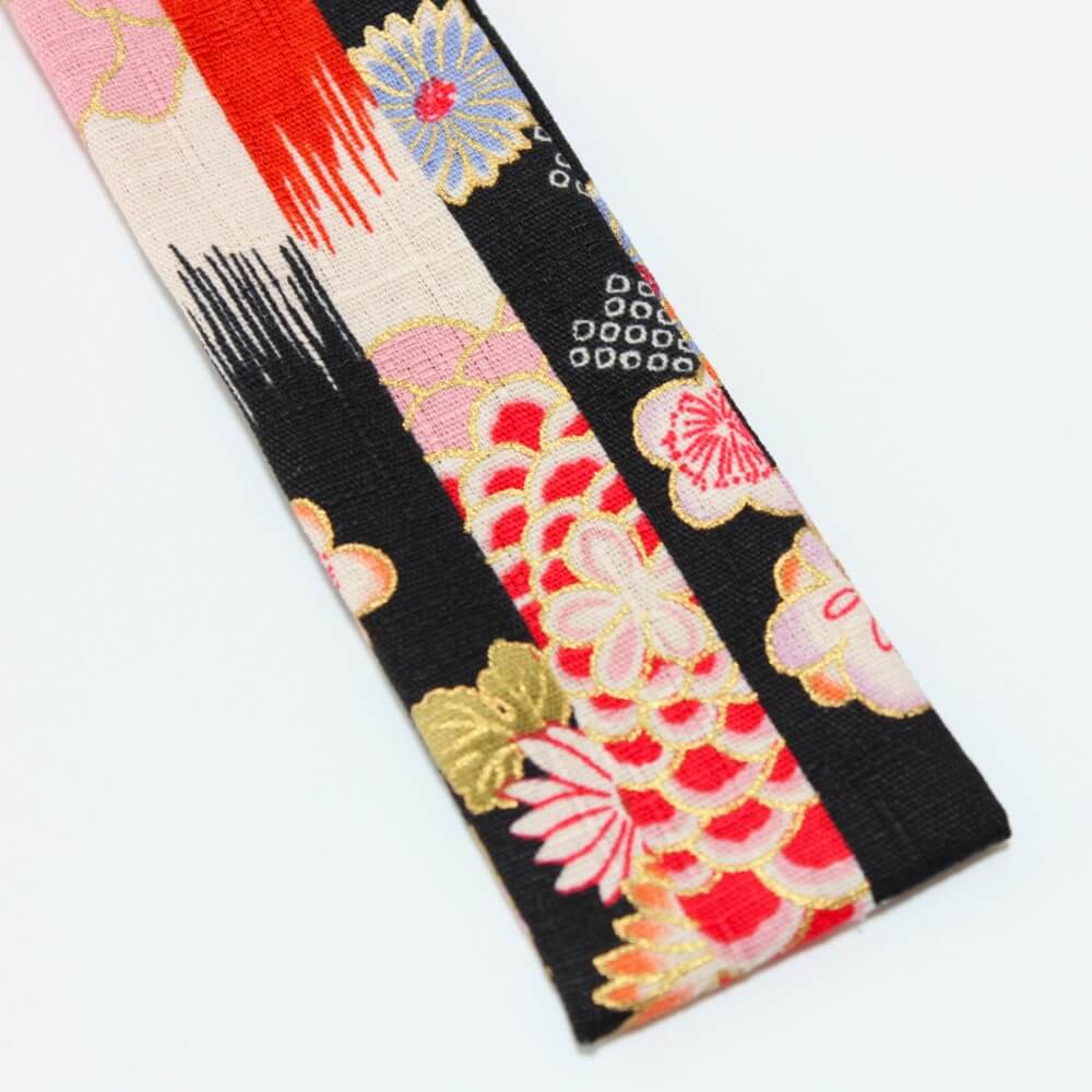 close up patterns fabric chopsticks case wagara black
