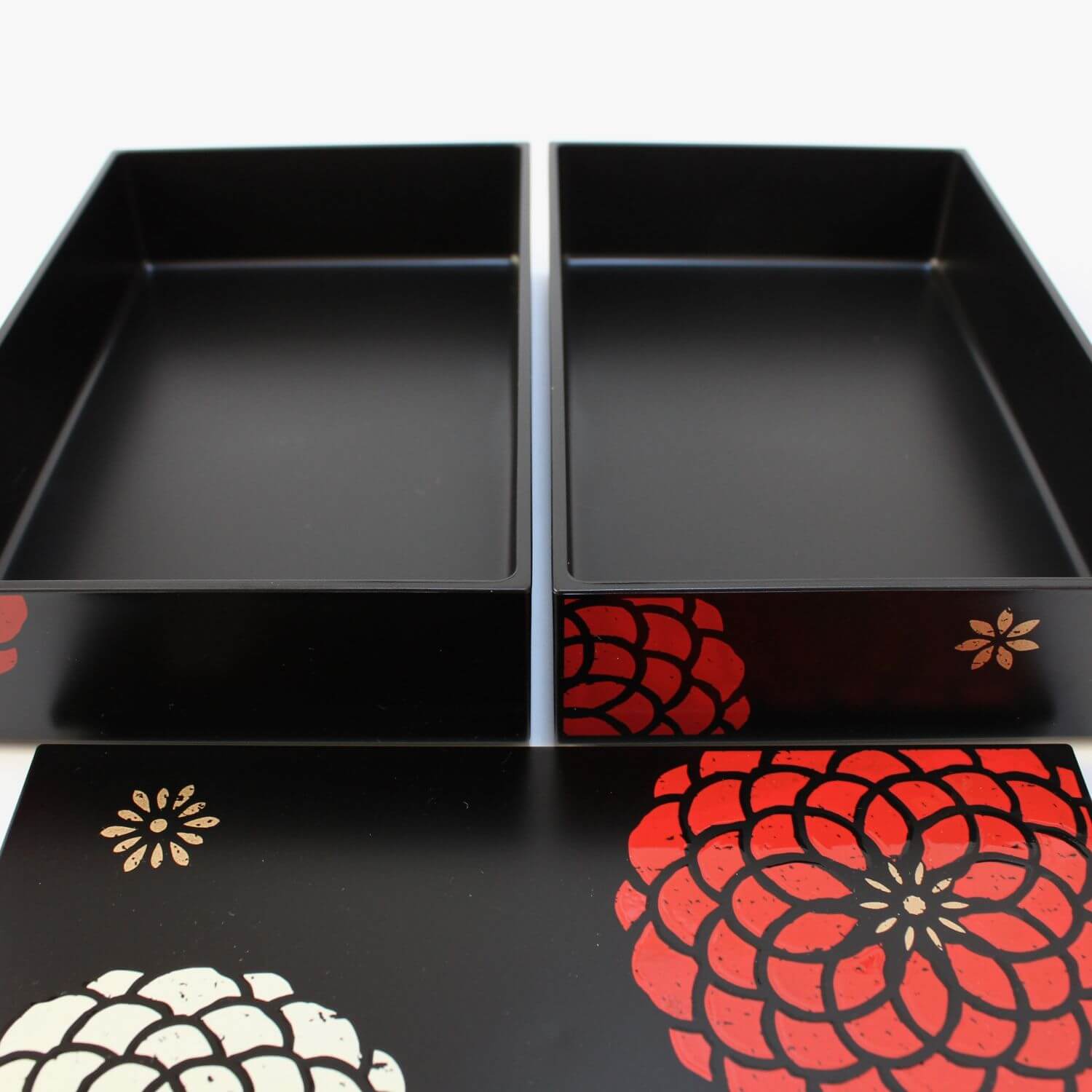 Momoka Rectangle Black 2 Tier Bento Box
