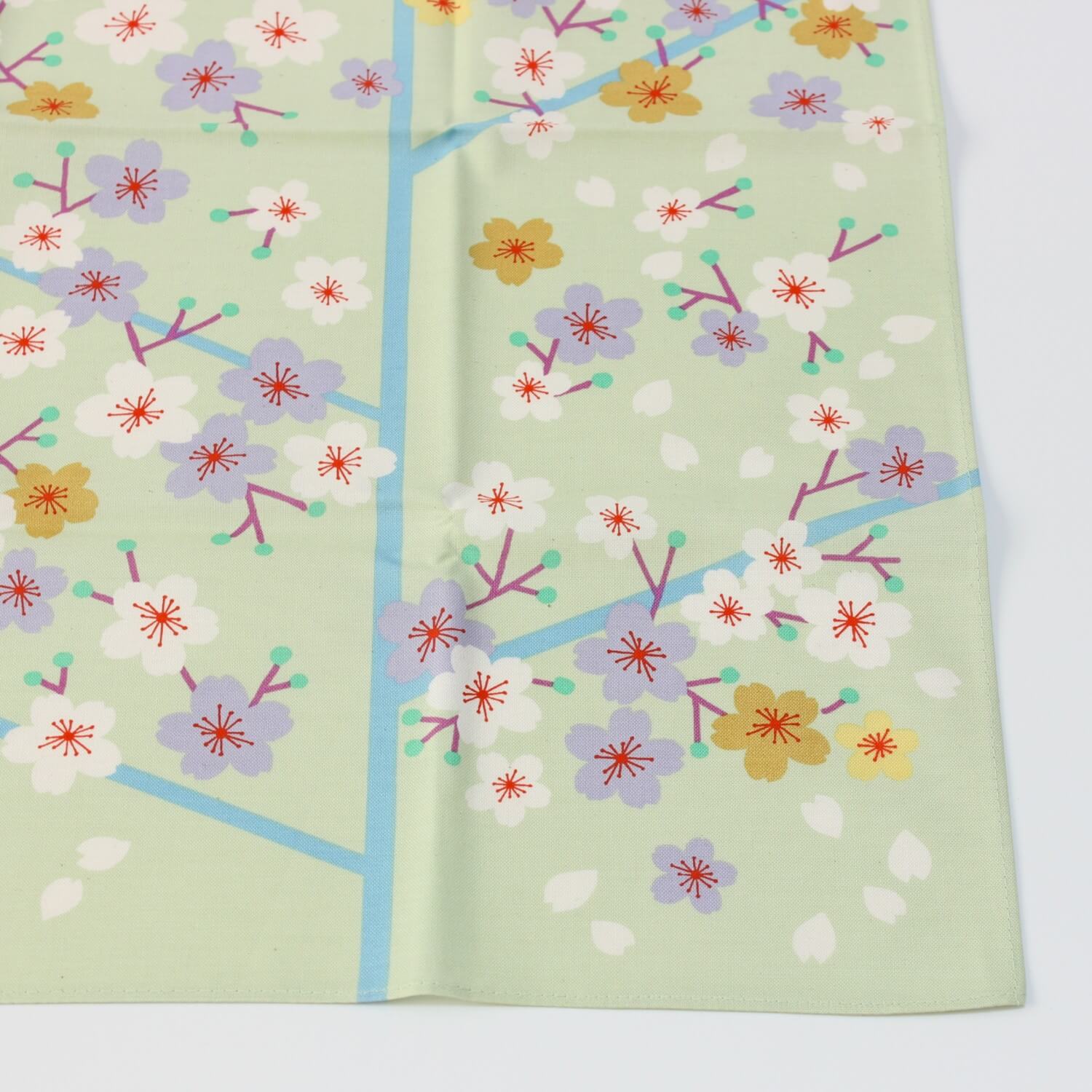 Hime Musubi Adeline Klam Sakura Furoshiki Wrapping Cloth 50cm | Green, Blue Grey