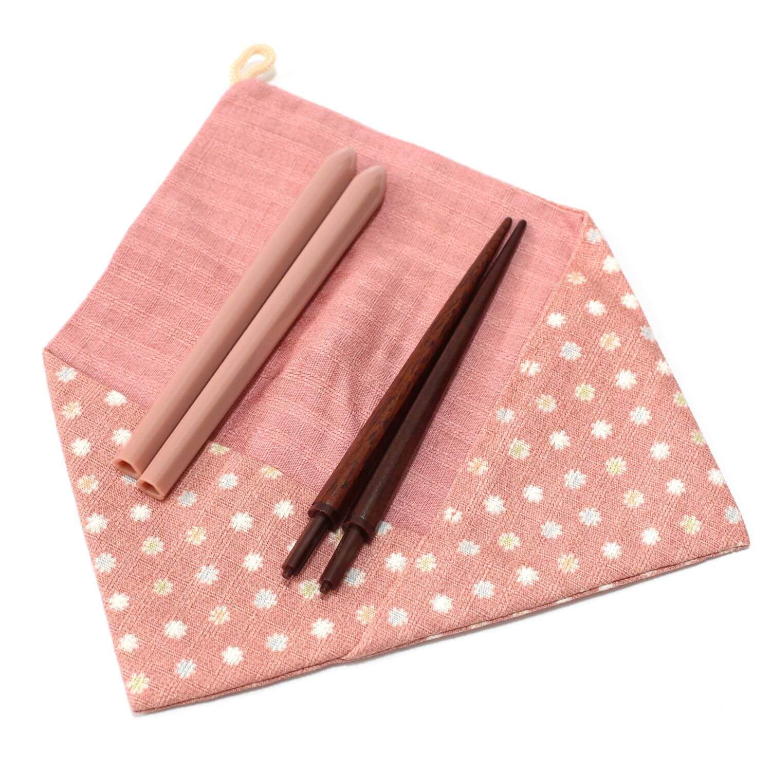 detachable chopsticks candy pink pouch