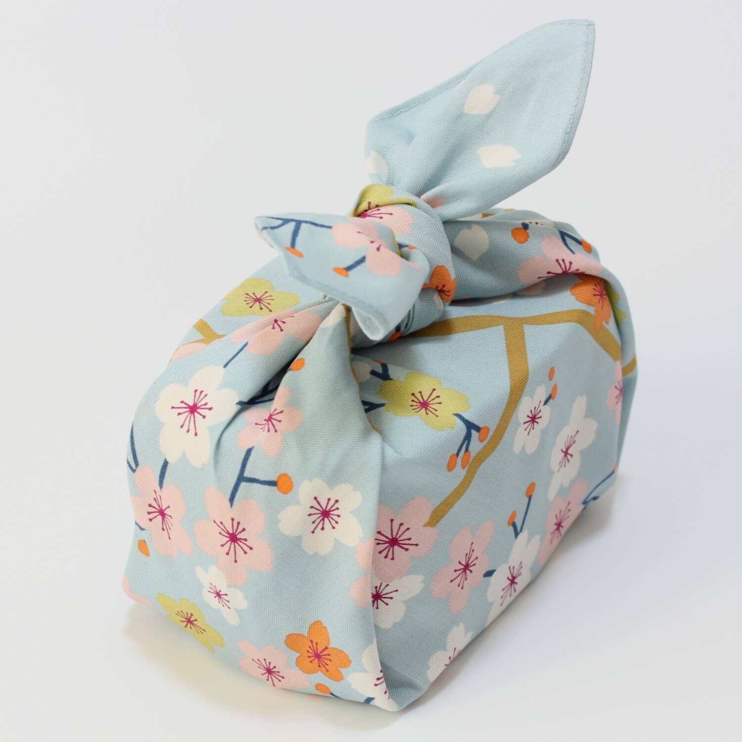 Hime Musubi Adeline Klam Sakura Furoshiki Wrapping Cloth 50cm | Green, Blue Grey