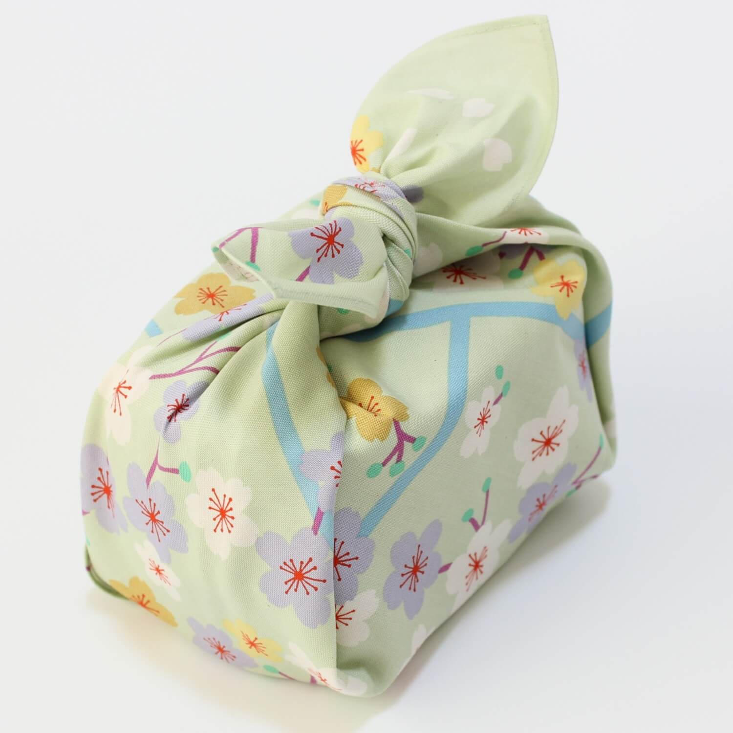 Hime Musubi Adeline Klam Sakura Furoshiki Wrapping Cloth 50cm | Green, Blue Grey