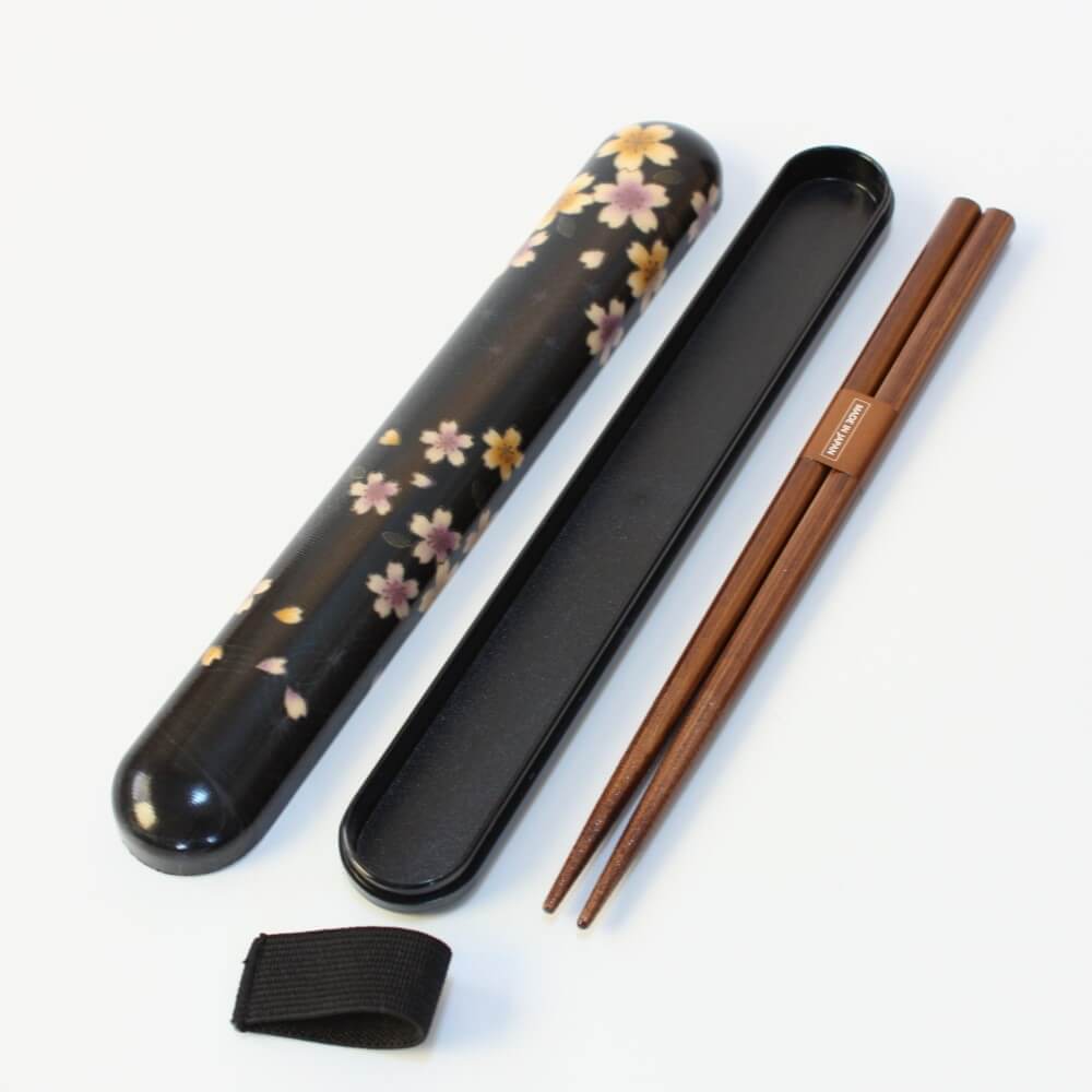 disassembled chopsticks case set ryusui sakura black