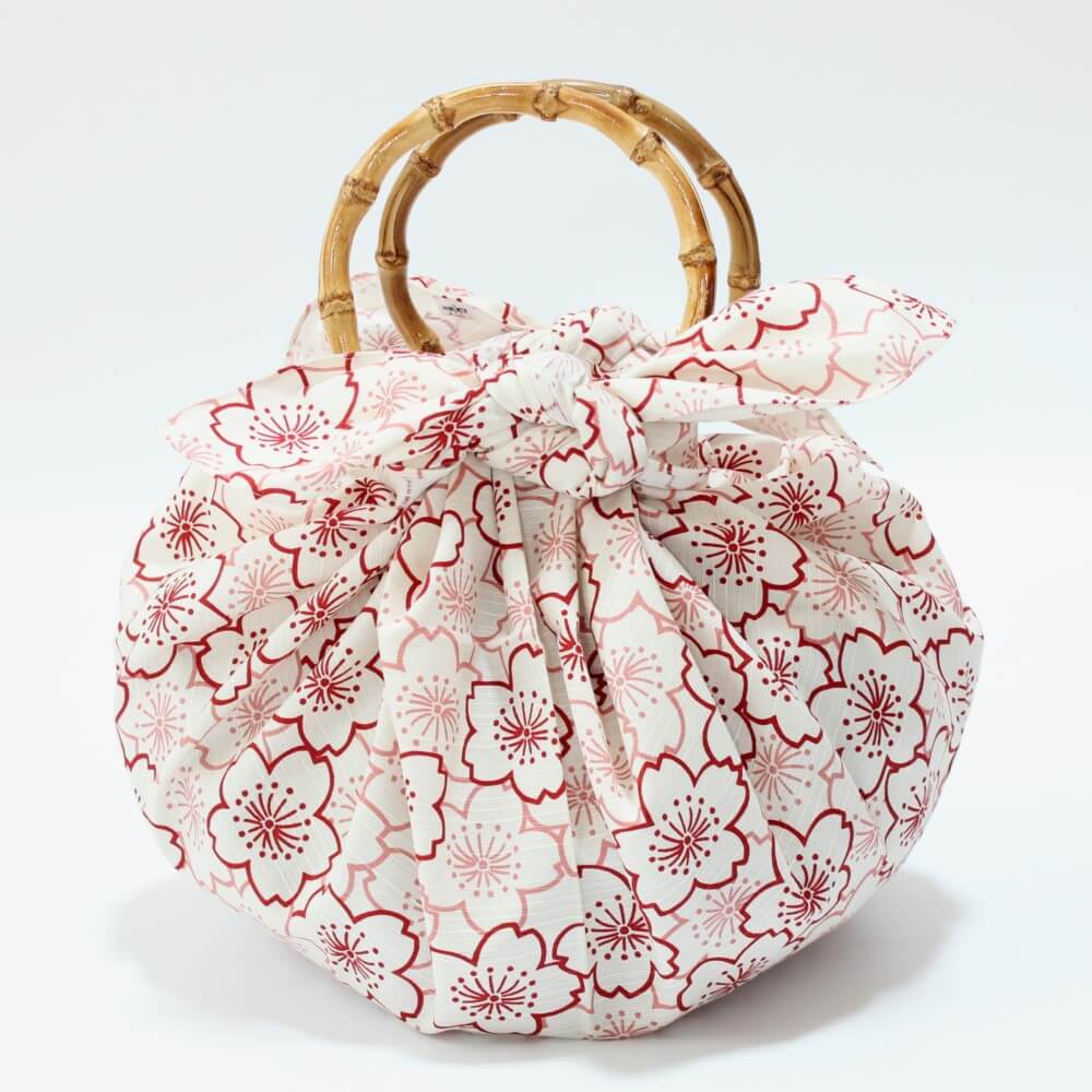 furoshiki bag with bamboo handles