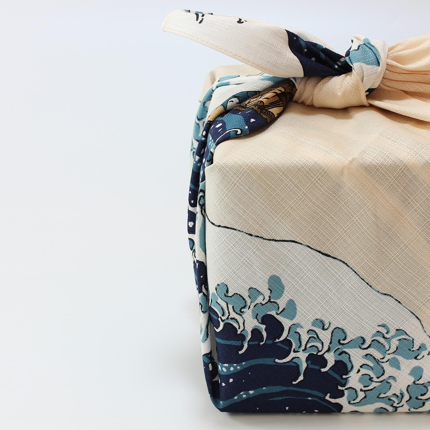 100% organic cotton | The Great Wave Off Kanagawa by Hokusai Furoshiki Wrapping Cloth 70cm