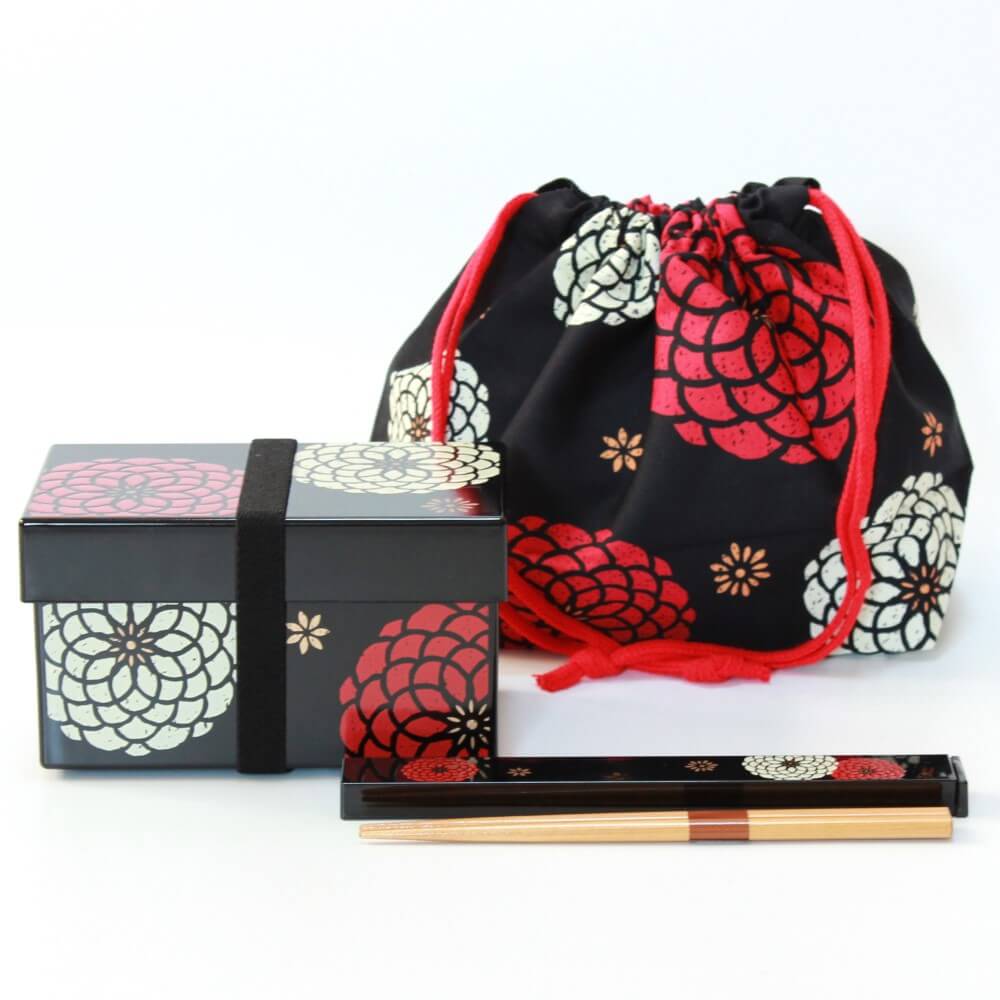 hakoben momoka black bento box set