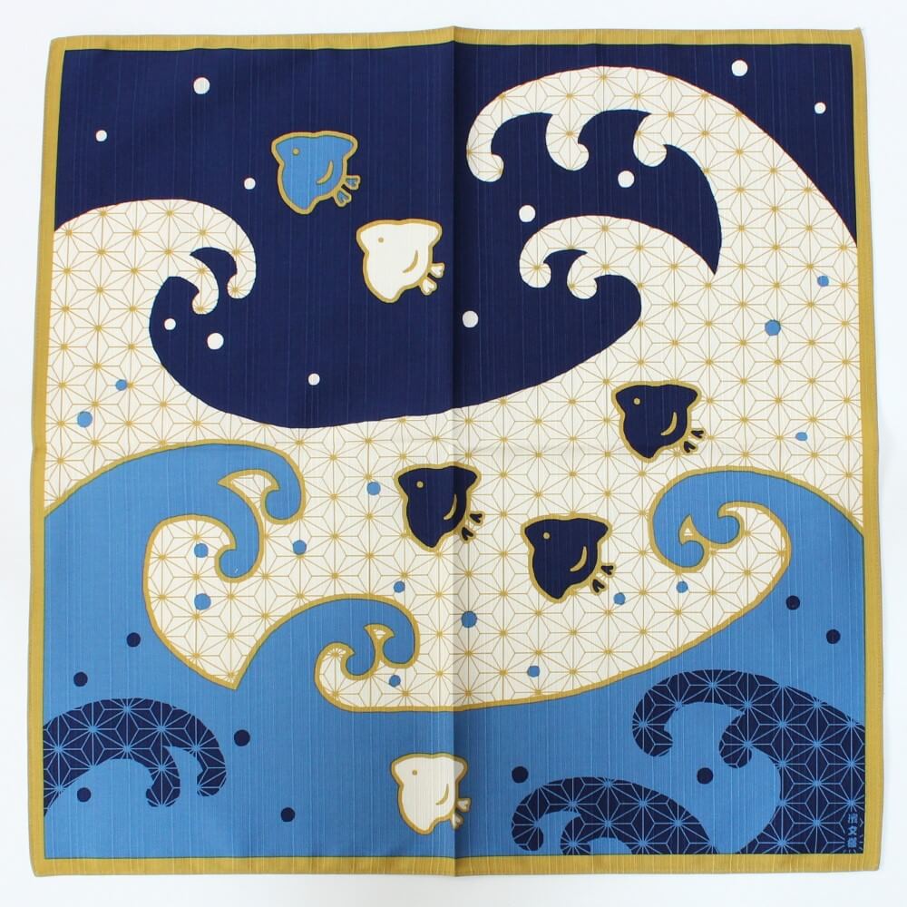 hama monyo chidori and big waves furoshiki 50cm
