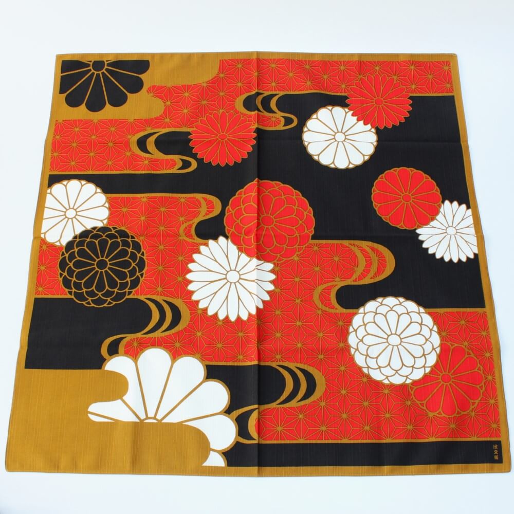 hama monyo kiku nishiki 70cm furoshiki laid fully flat