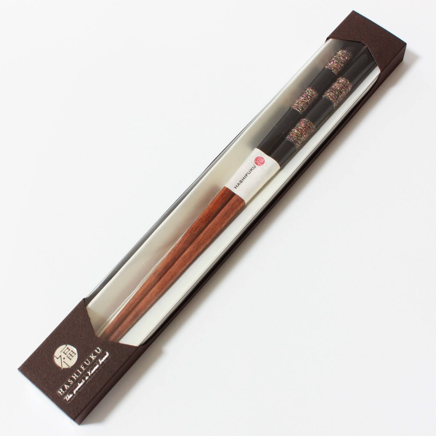hananoito black chopsticks inside package