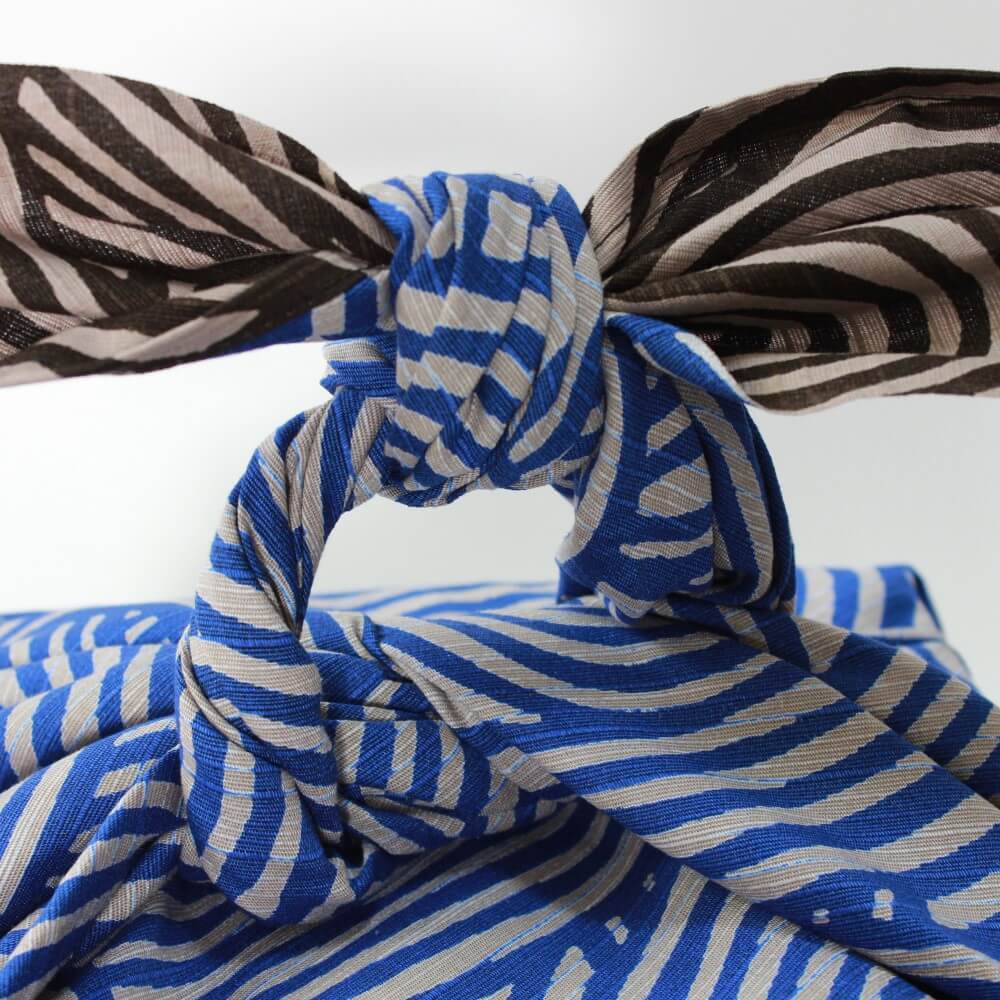 handle of knot with 104cm furoshiki knot dark grey blue