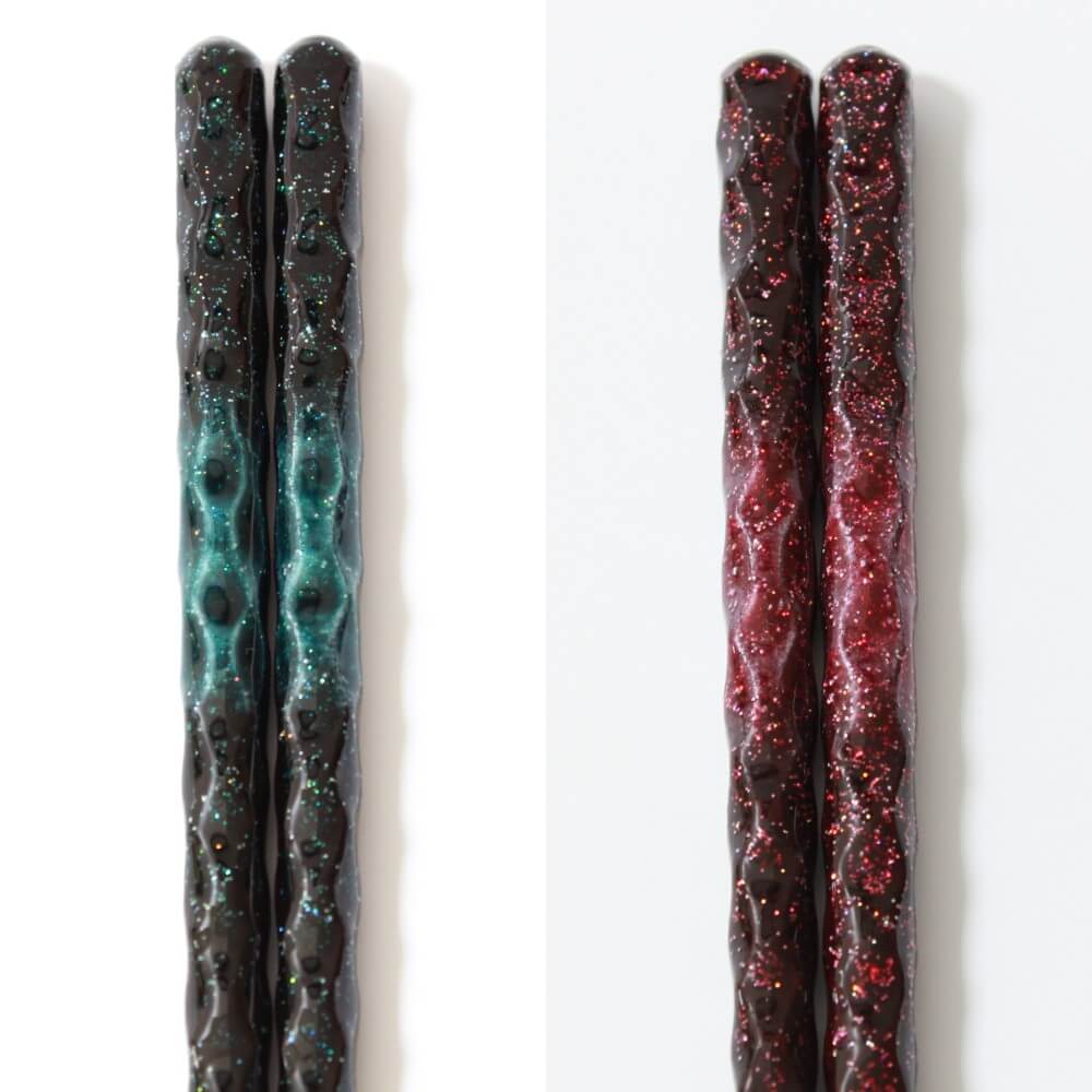 Hishibori Aurora Chopsticks | Blue, Red | Dishwasher safe | Wood