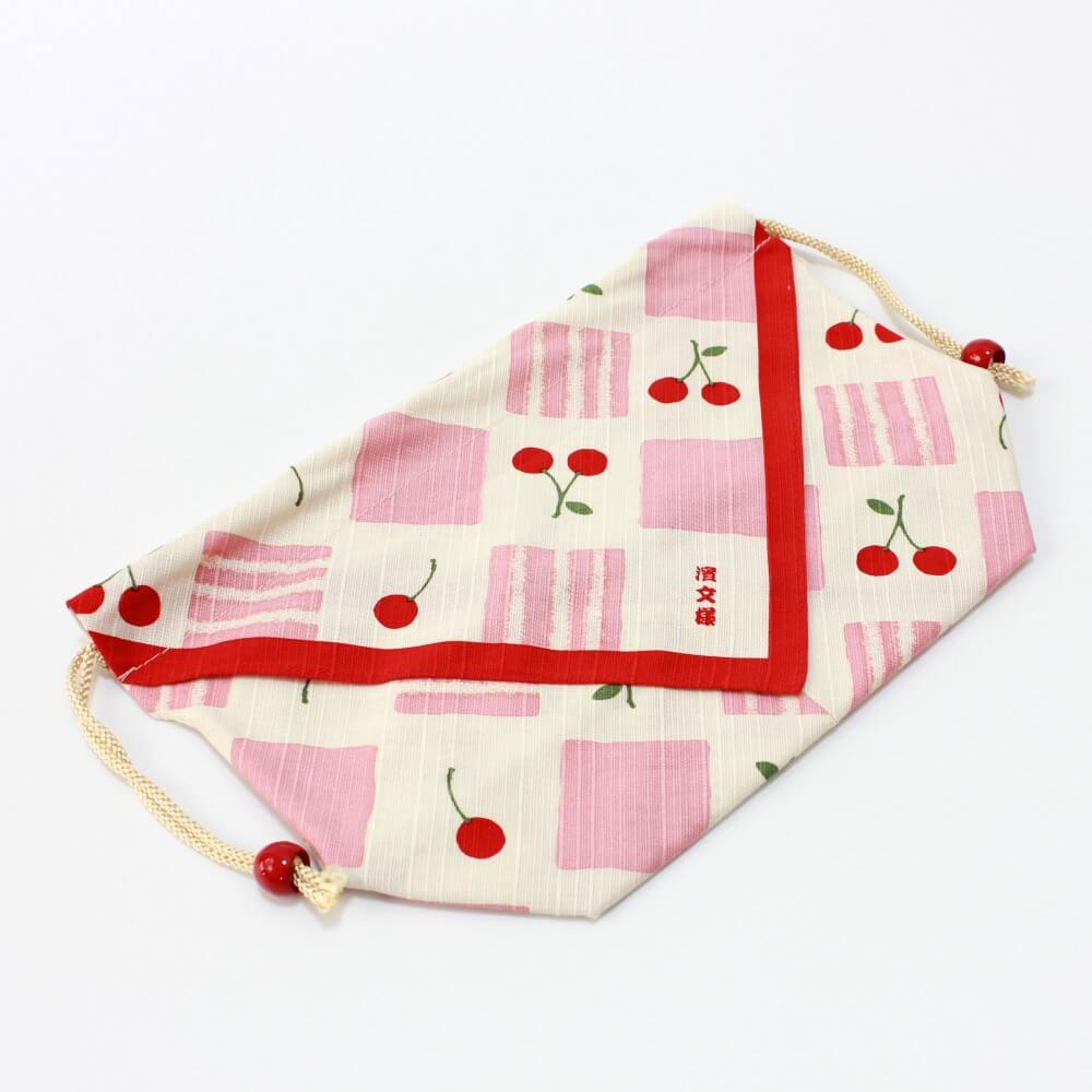 ichimatsu cherry bento lunch bag laid flat