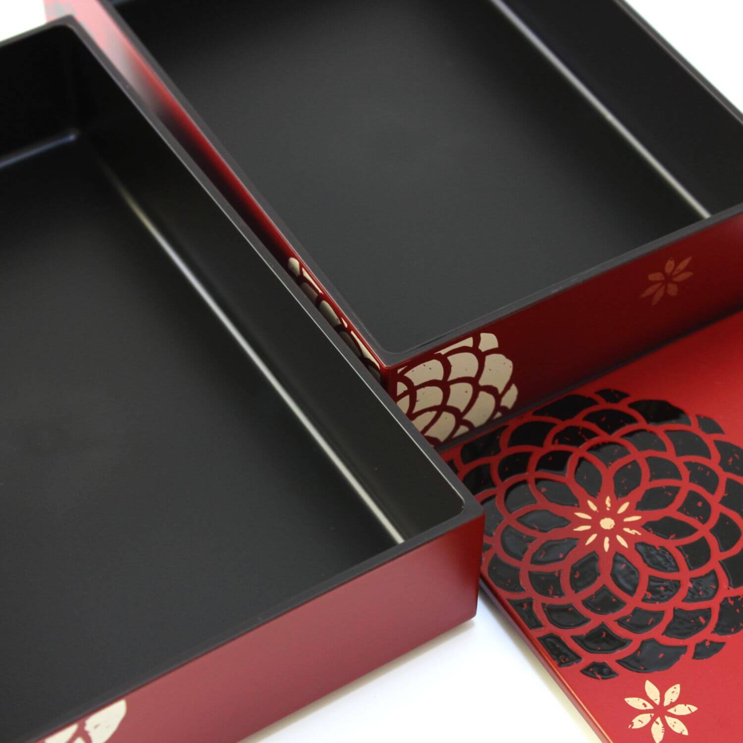 Momoka Rectangle Red 2 Tier Bento Box