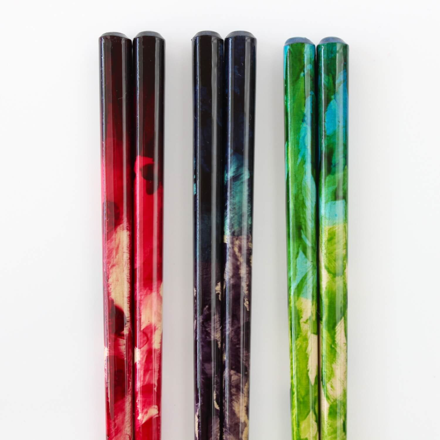 iroha wabi sabi chopsticks handles up close 3 colours