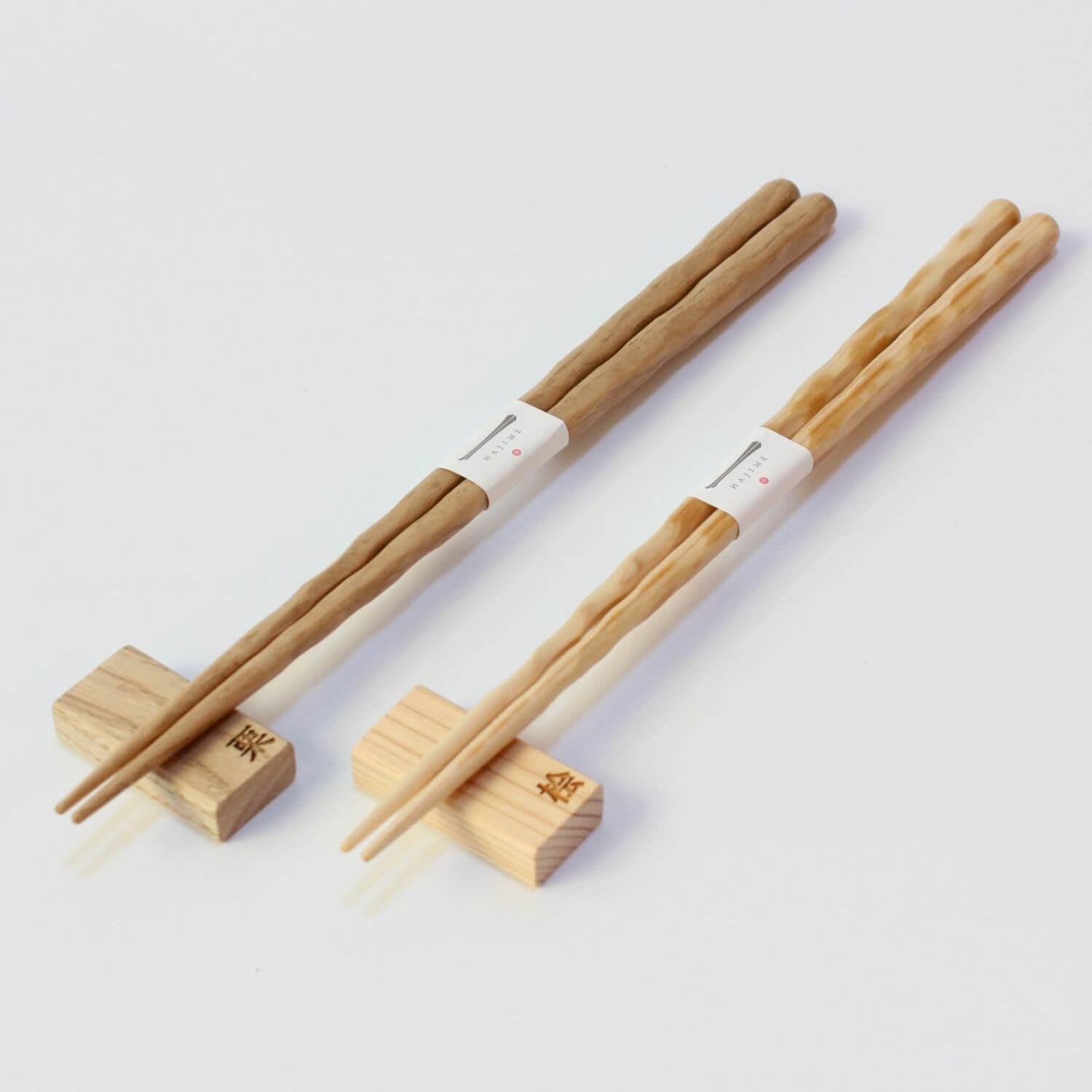japanese wood chopsticks on rests