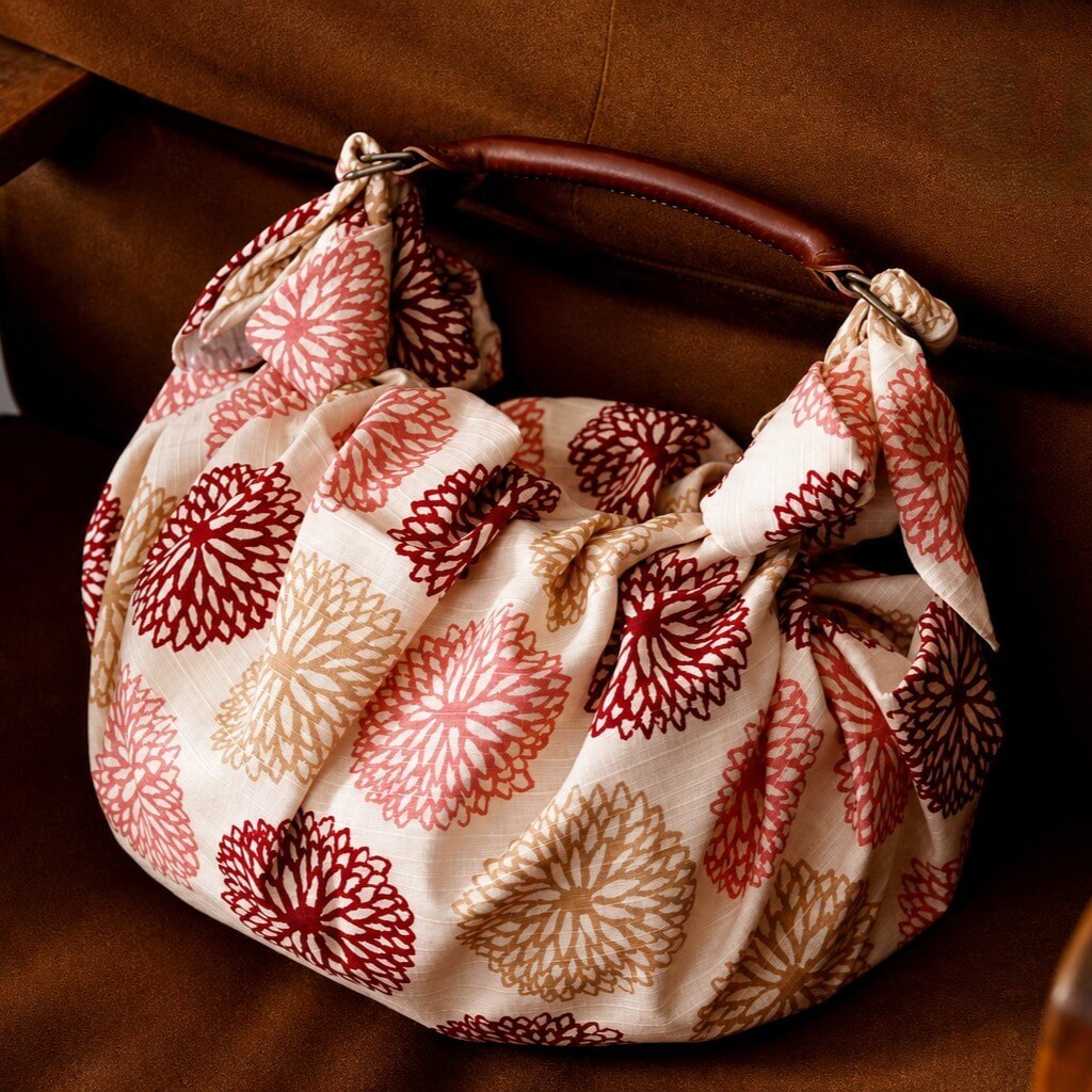 kiku zukushi furoshiki cloth bag
