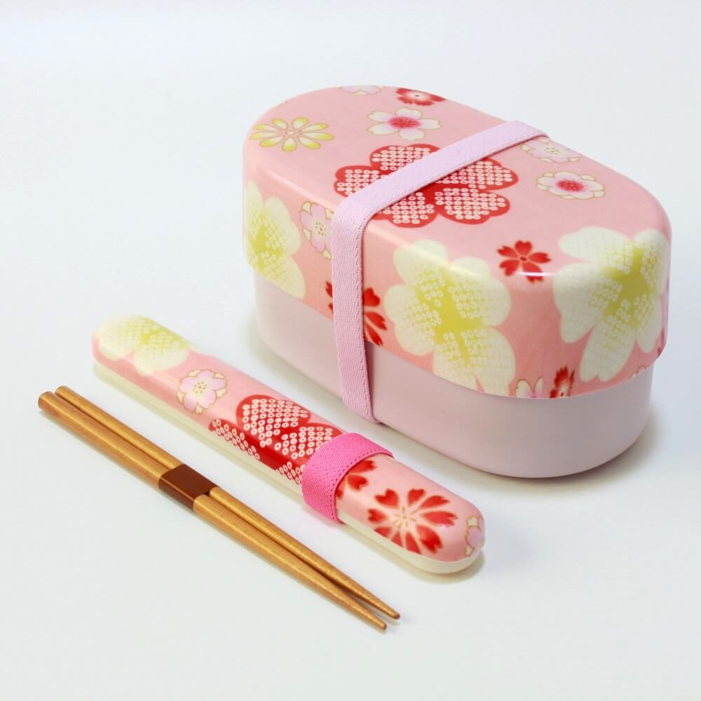 kimono yume sakura pink chopsticks and bento box