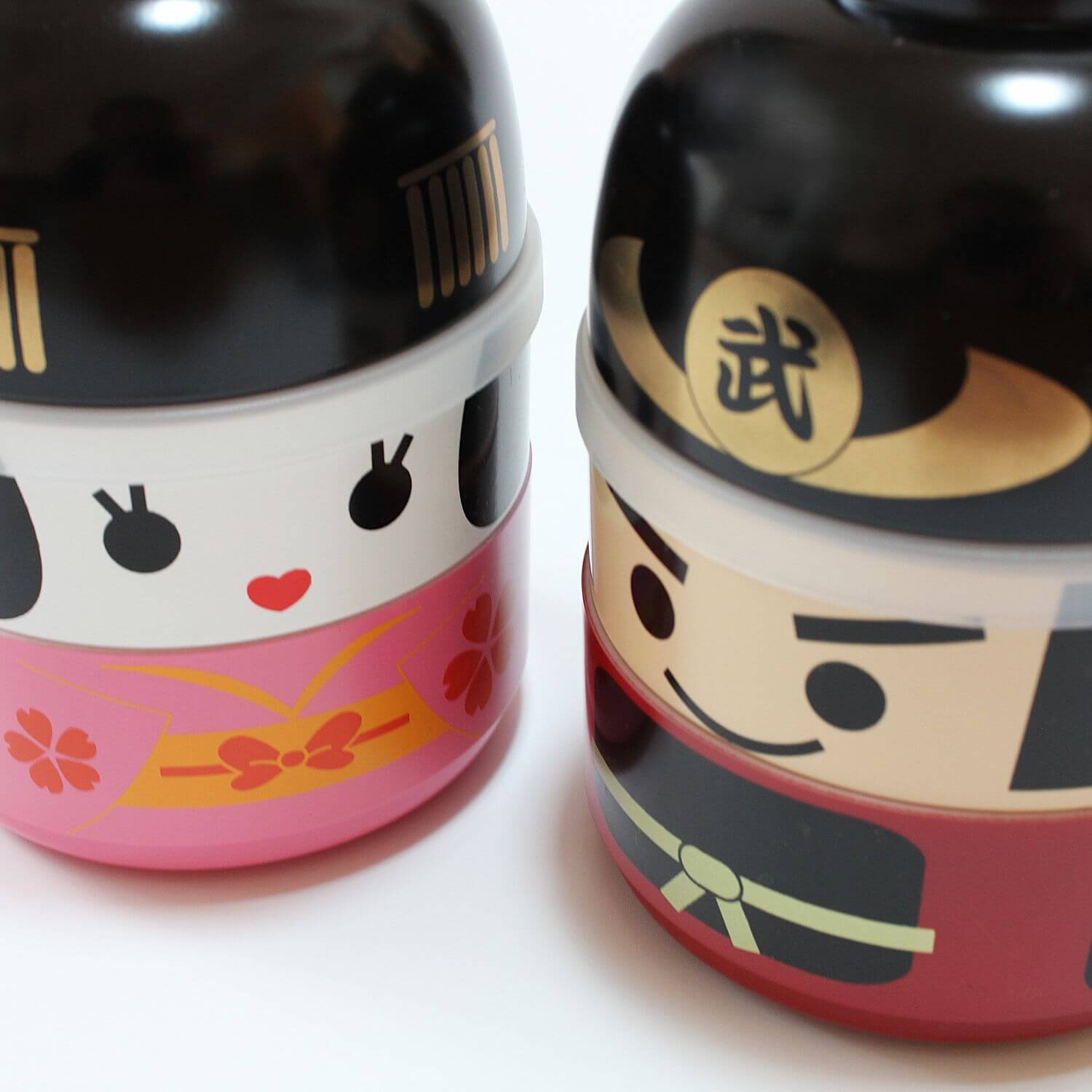 Mini Kokeshi Bushi 2 Tier Bento Box and Bowl