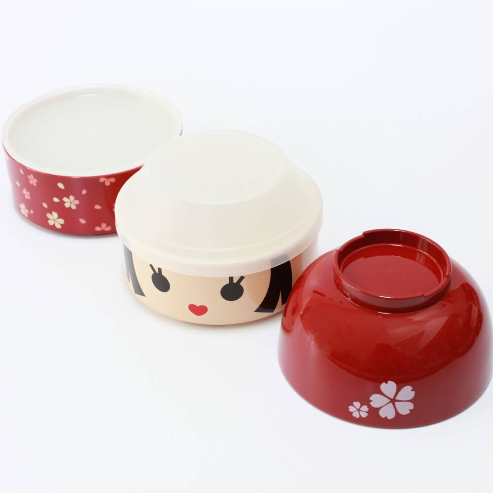 kokeshi hanako bento box layers separated