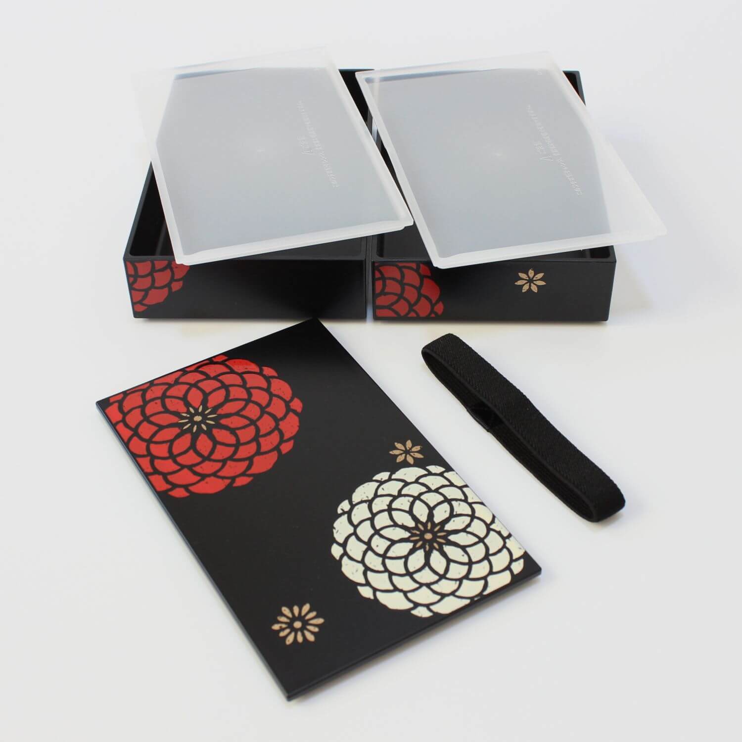 Momoka Rectangle Black 2 Tier Bento Box