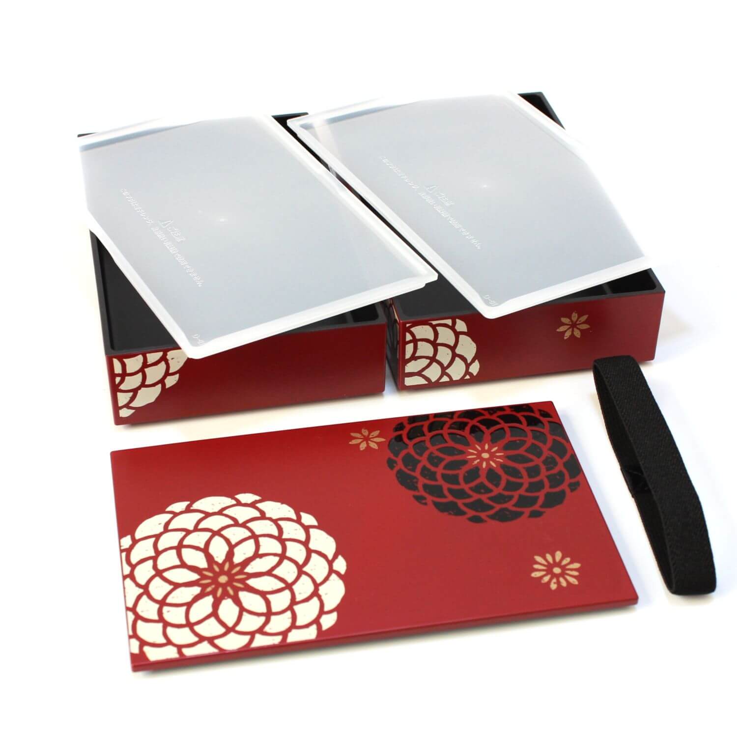 Momoka Rectangle Red 2 Tier Bento Box