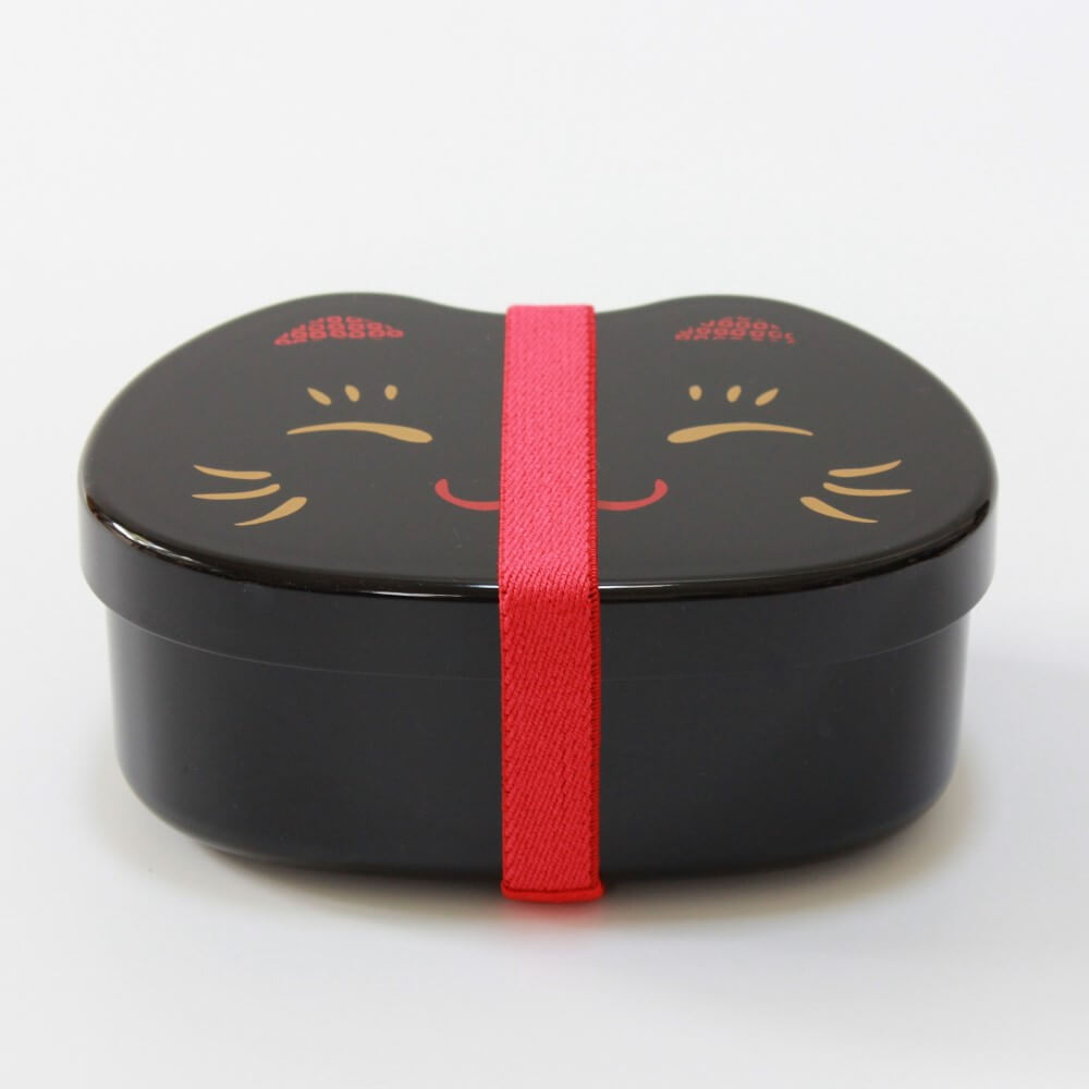maneki cat black bento box with bento band