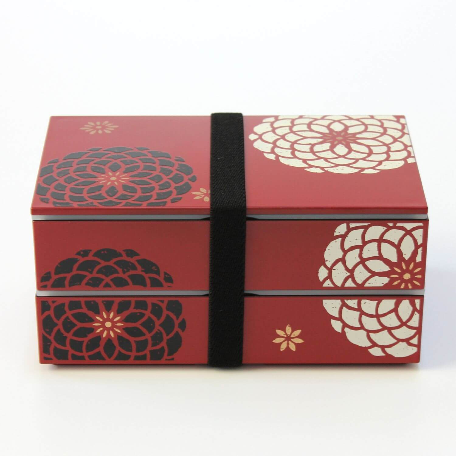 Momoka Rectangle Red 2 Tier Bento Box