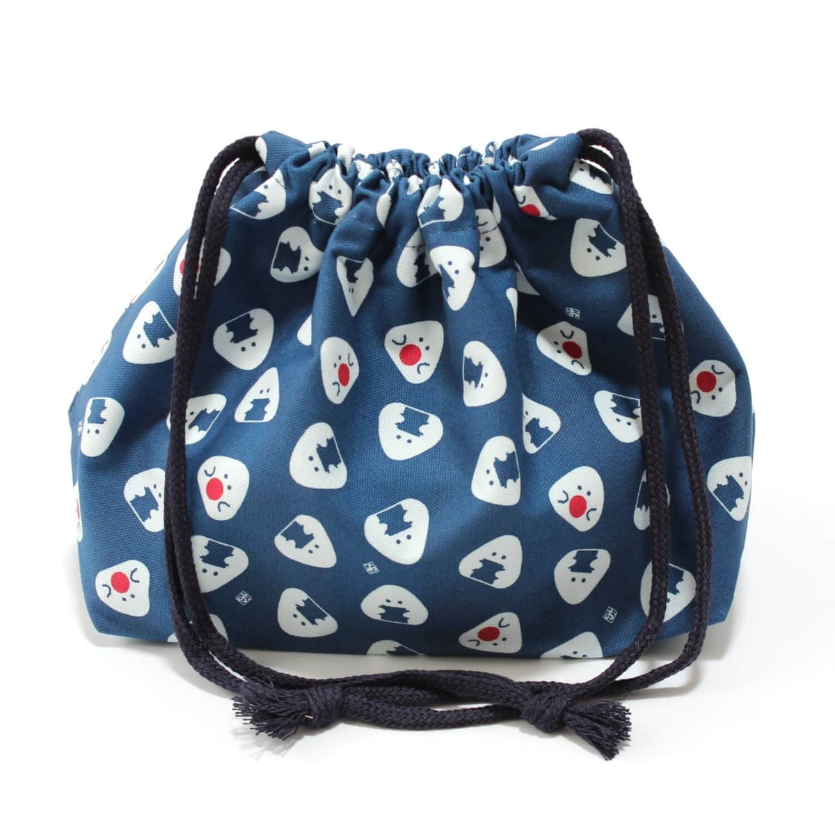 navy insulated kinchaku cooler bento lunch bag