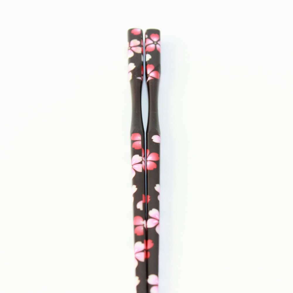 overhead shot sakura black kinegata chopsticks