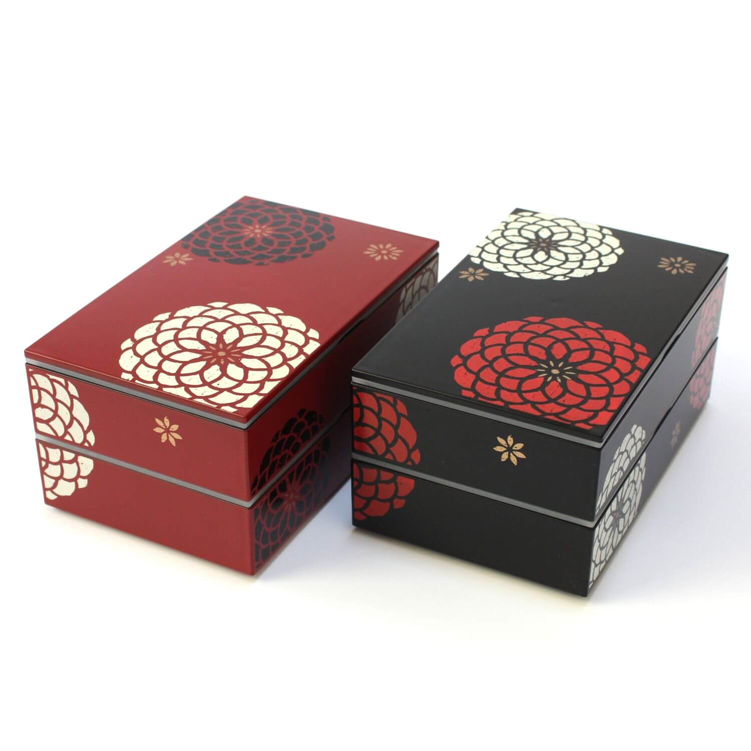 Momoka Rectangle Red 2 Tier Bento Box