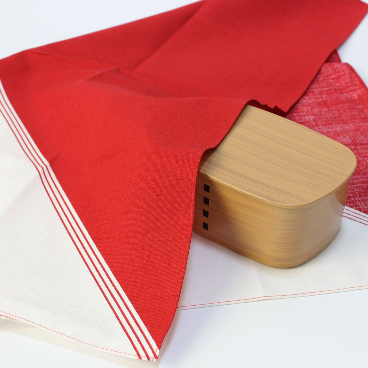 Hare Tsutsumi Katamigawari Red and White Furoshiki Wrapping Cloth 70cm