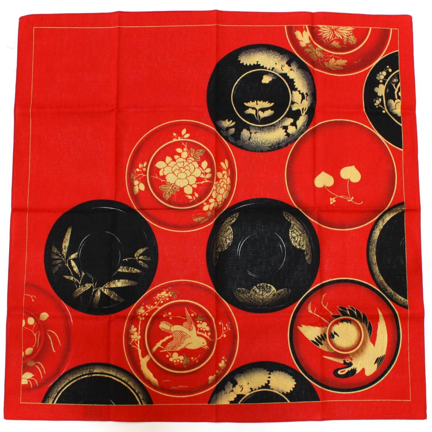 musubi setsugekka japanese lacquerware bowls furoshiki 58 x 58cm laid flat