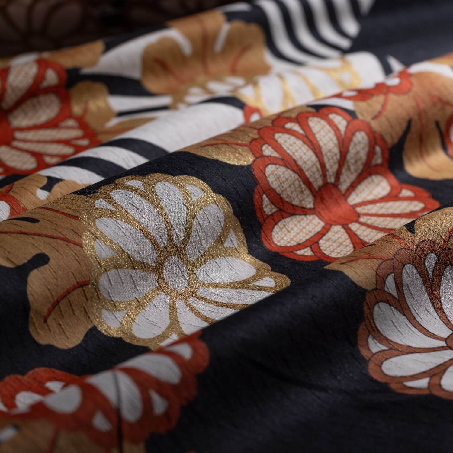 close up of the patterns on the setsugekka kimono furoshiki