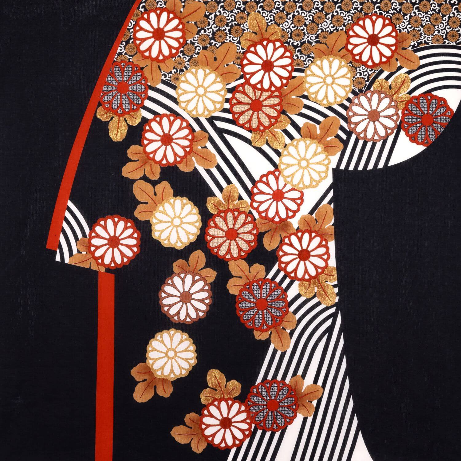setsugekka kimono chrysanthemum and flowing water furoshiki 120 x 120cm