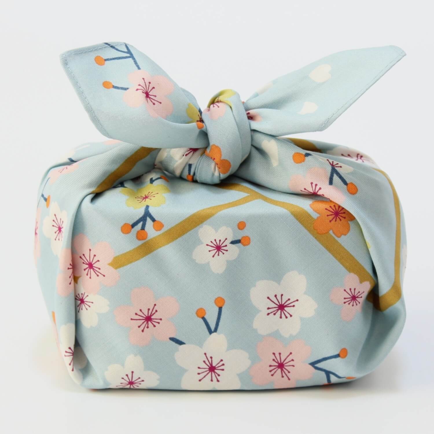 Hime Musubi Adeline Klam Sakura Furoshiki Wrapping Cloth 50cm | Green, Blue Grey