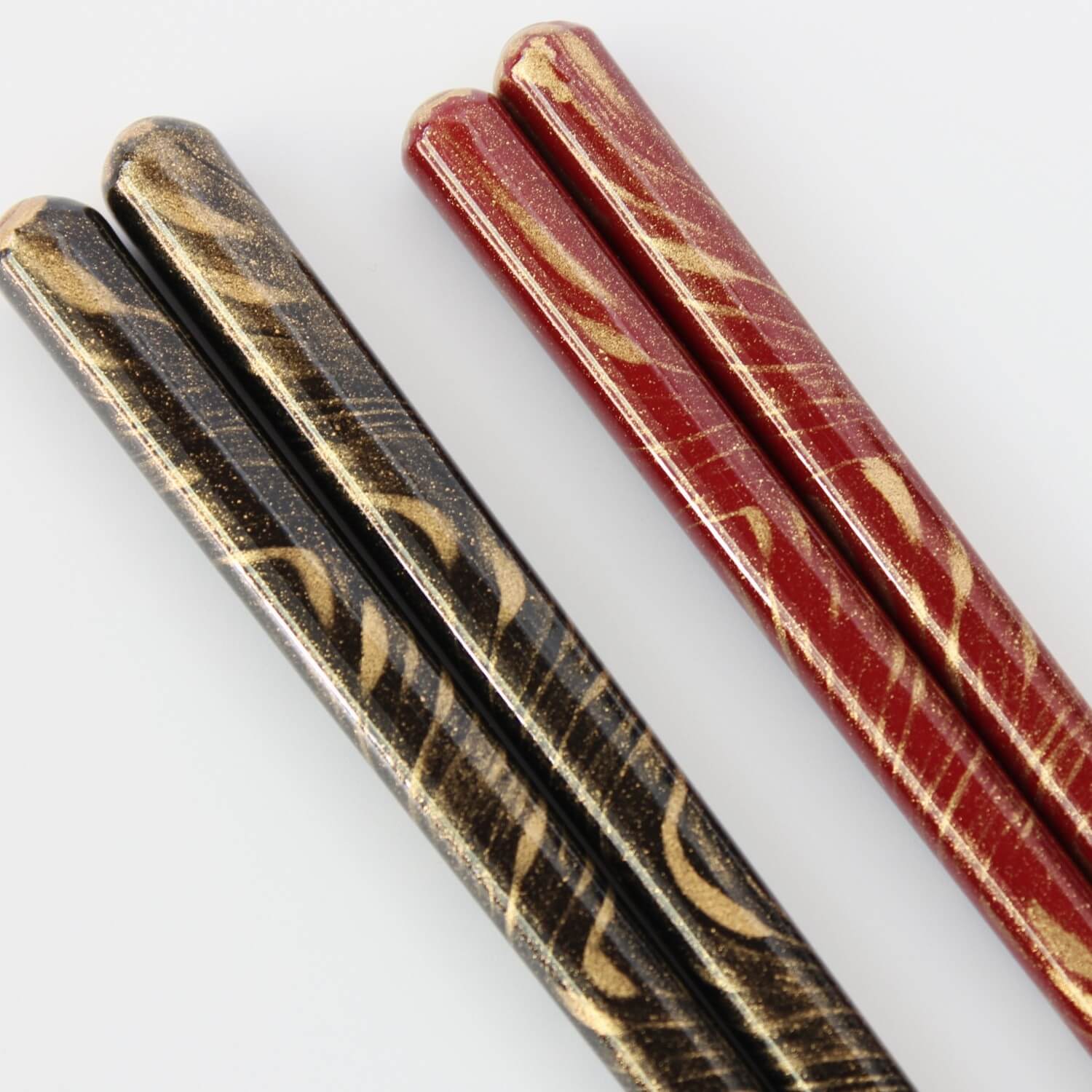 super close up red black tenryu chopsticks