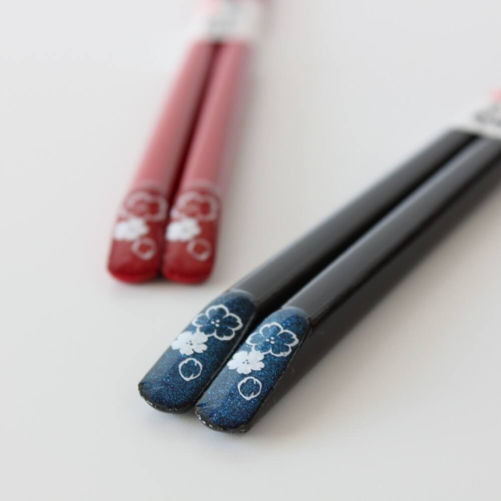 tensoge black chopsticks with blue cosmos background handle
