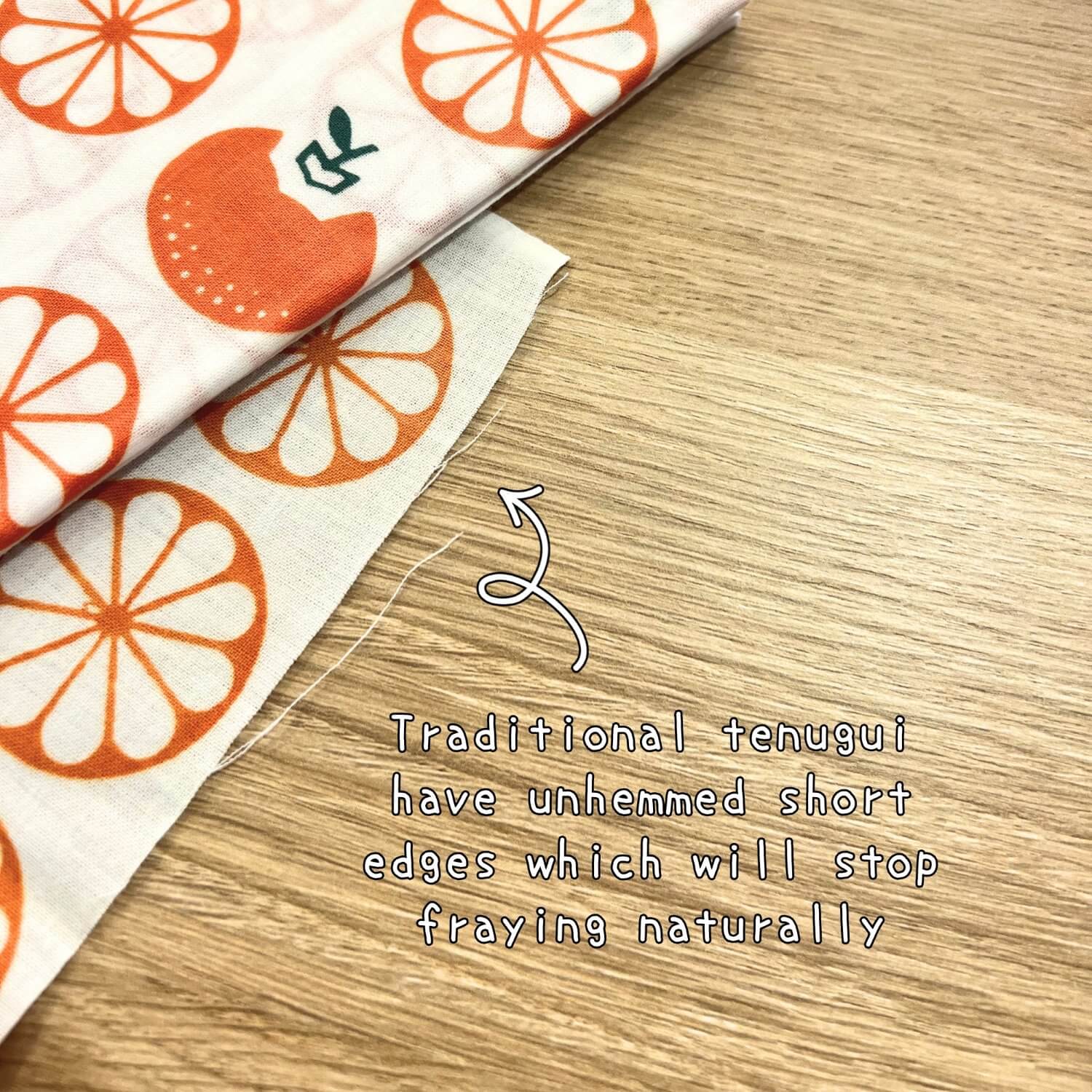 Rienzome Tenugui Japanese Mandarin | Hand dyed | Todaya Shoten